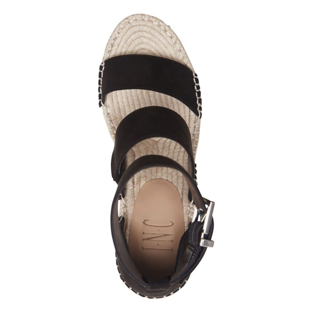 INC Womens Black 1" Platform Catiana Almond Toe Wedge Espadrille Shoes 9.5 M - Picture 2 of 4